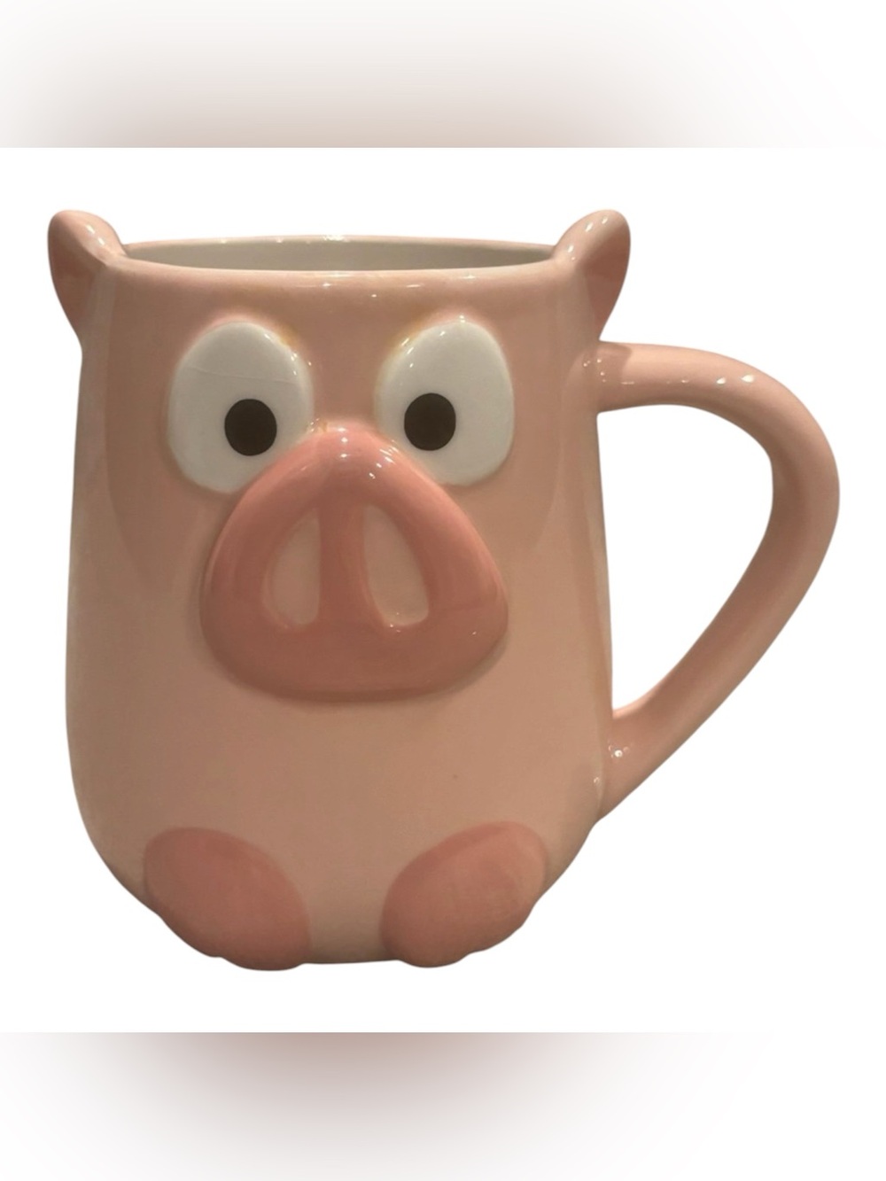 Tag Pink Ceramic Pig Mug with Raised Snout